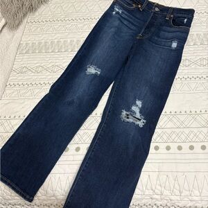 Levi's Dark Blue Distressed Women's Cropped Jeans
